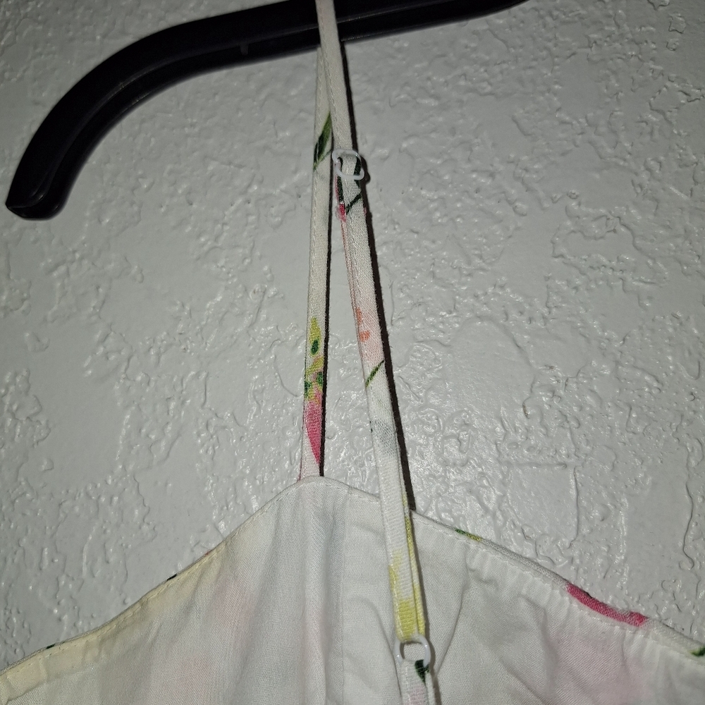 Mi Ami Floral Linen Blend Mini Dress Large Franscesca's Boutique Adjust Strap - Picture 8 of 13